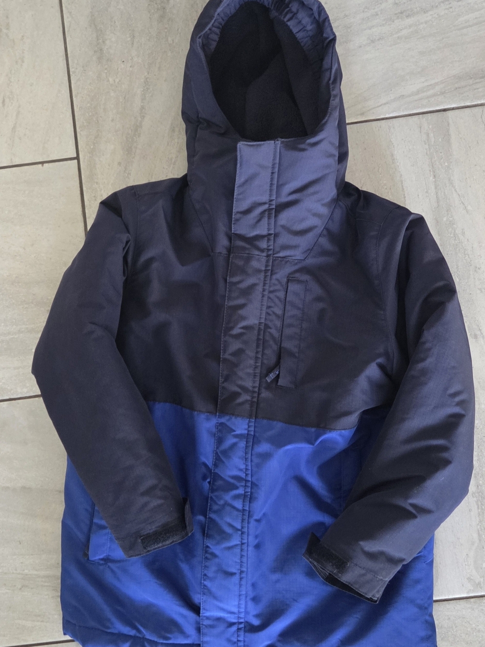 The Children's Place Two-Tone Navy and Royal Blue Hooded Puffer Jacket